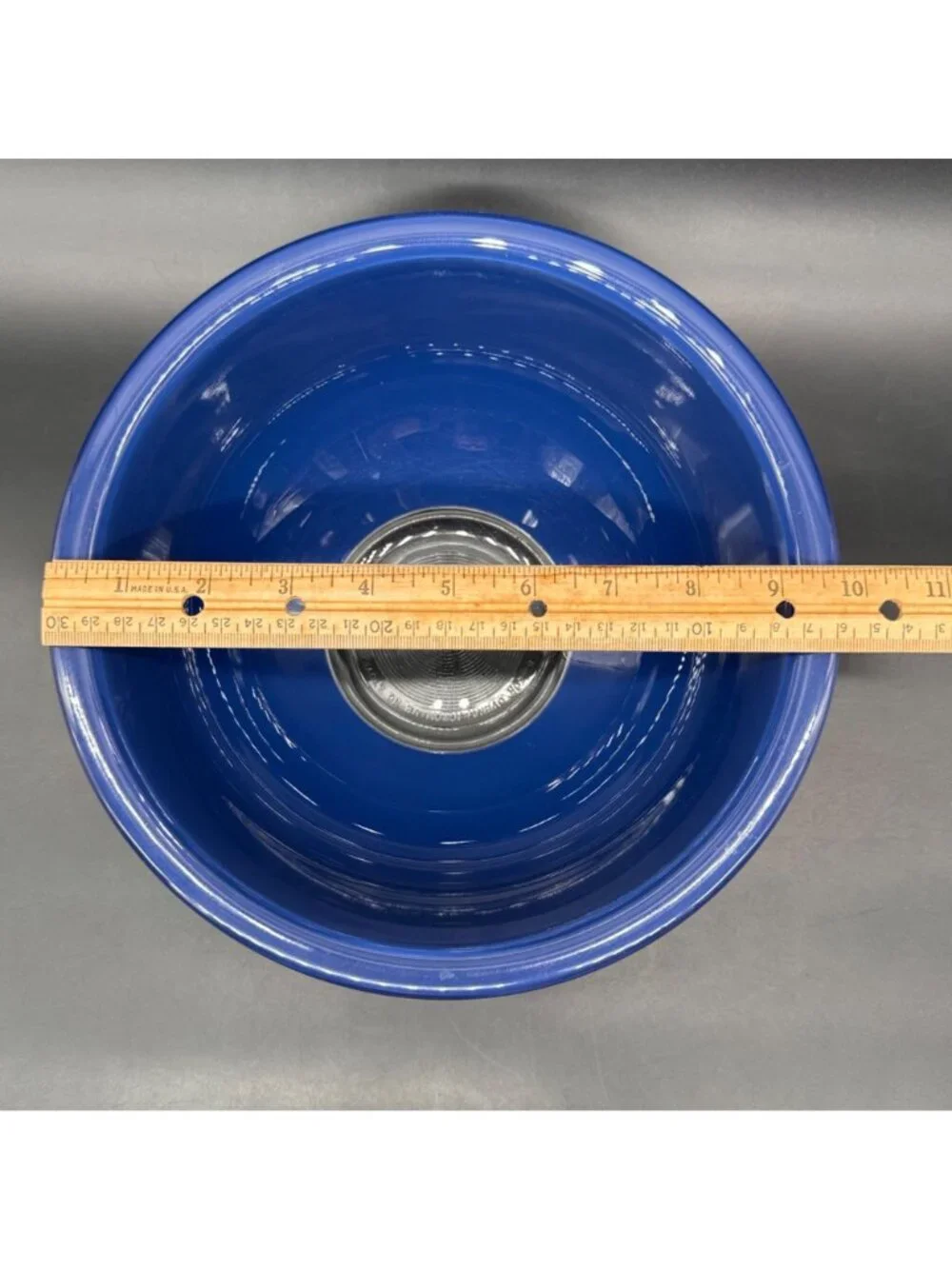 Vintage Pyrex Mixing Bowl Blue Glass 325 Made In USA 1980s Retro Serving 2.5L